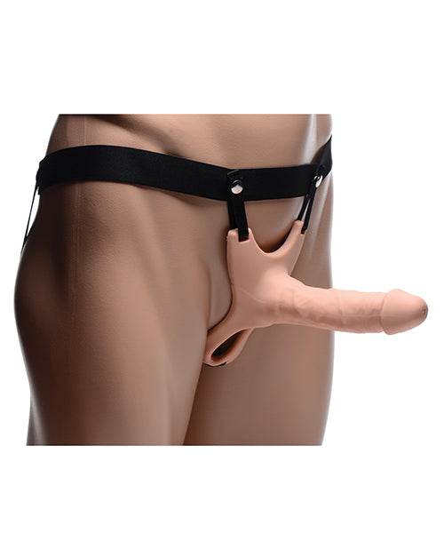 Size Matters SM Hollow Silicone Dildo Strap On - Flesh - SEX LOVE DOLLS