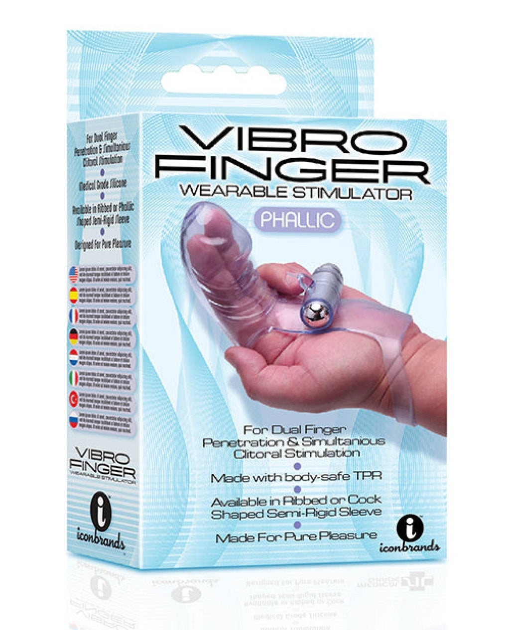 The 9's Vibrofinger Phallic Finger Massager - Purple - SEX LOVE DOLLS