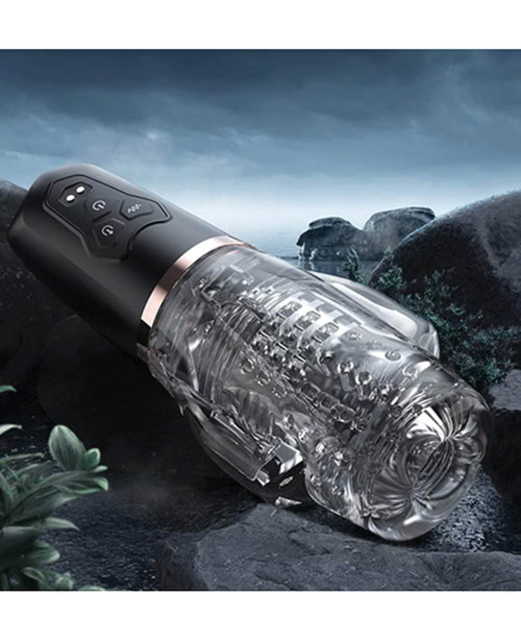 The Male Rose 2 Sucking & Vibrating Blow Job Sucker - Black - SEX LOVE DOLLS