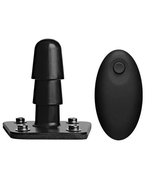 Vac-U-Lock Vibrating Remote Plug w/Snaps - Black - SEX LOVE DOLLS