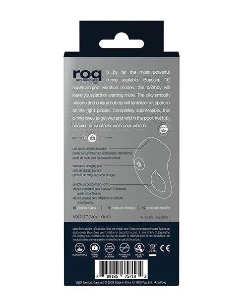 VeDO Roq Rechargeable Ring - Black - SEX LOVE DOLLS