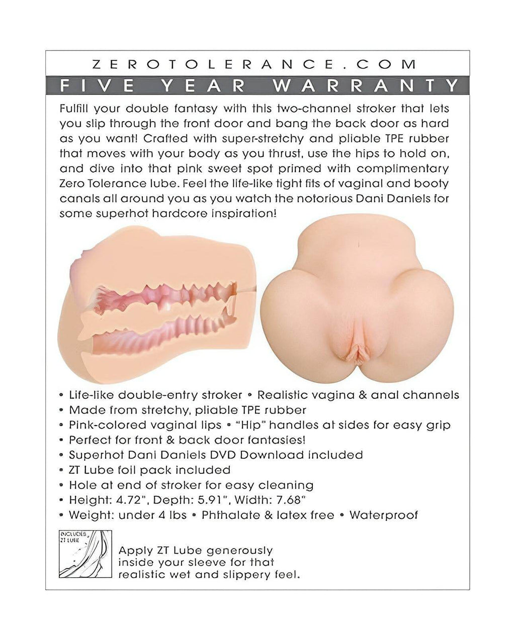 Zero Tolerance Dani Daniels Realistic Ass & Vagina Stroker W-movie Download - SEX LOVE DOLLS