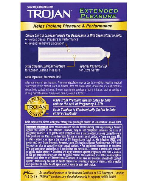 Trojan Extended Pleasure Condoms - SEX LOVE DOLLS
