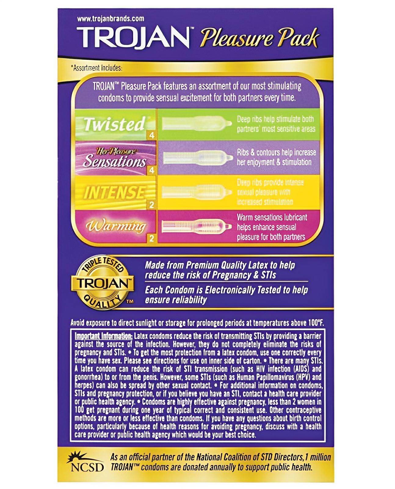 Trojan Pleasure Condoms - Asst. Box Of 12 - SEX LOVE DOLLS