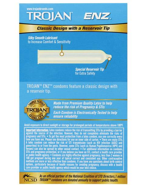 Trojan Enz Lubricated Condoms - SEX LOVE DOLLS