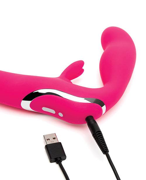 Happy Rabbit Strapless Strap on Rabbit Vibe - Pink - SEX LOVE DOLLS