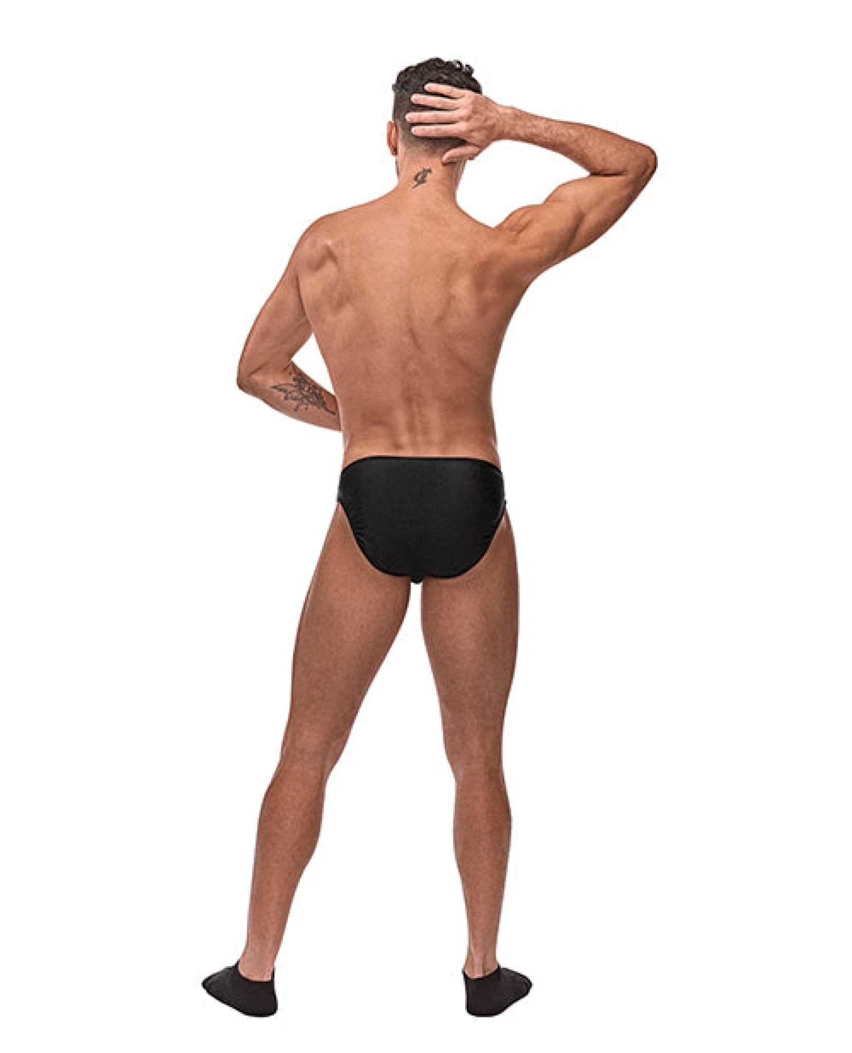 Male Power Nylon Spandex Pouchless Brief Black O-s - SEX LOVE DOLLS
