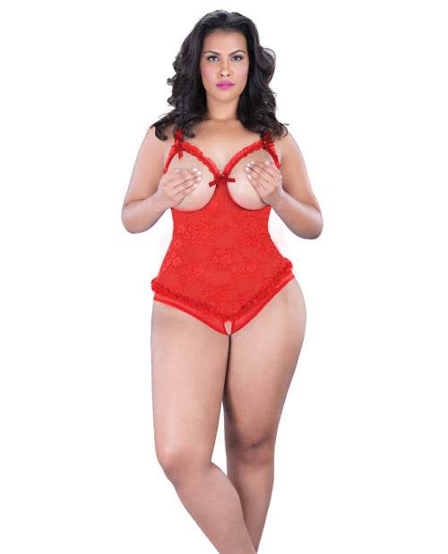 Lace Open Cup & Crotchless Teddy - SEX LOVE DOLLS