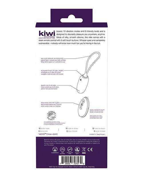 Vedo Kiwi Rechargeable Insertable Bullet - Deep Purple - SEX LOVE DOLLS