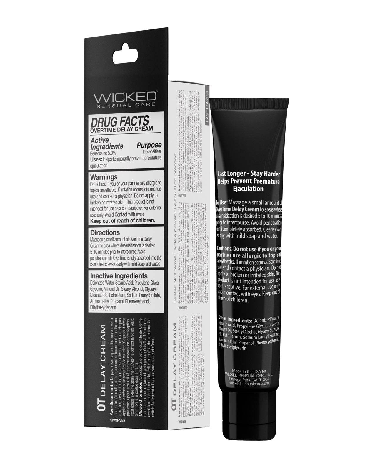 Wicked Sensual Care Overtime Delay Cream/Prolonger For Men - 1 oz - SEX LOVE DOLLS