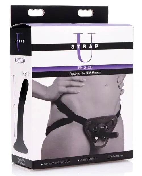 Strap U Pegged Pegging Dildo W-harness - SEX LOVE DOLLS
