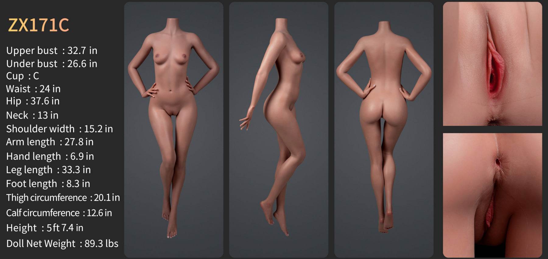 Samantha Premium Silicone Head (Movable Jaw) + SLE Body Sex Doll - ZELEX® [USA STOCK] - SEX LOVE DOLLS