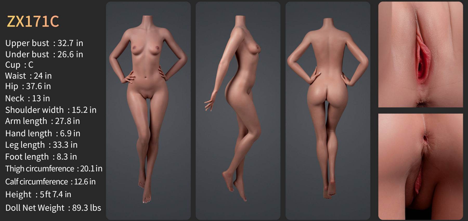 Sophie Premium Silicone Head (Movable Jaw) + SLE Body Sex Doll - ZELEX® [USA STOCK] - SEX LOVE DOLLS